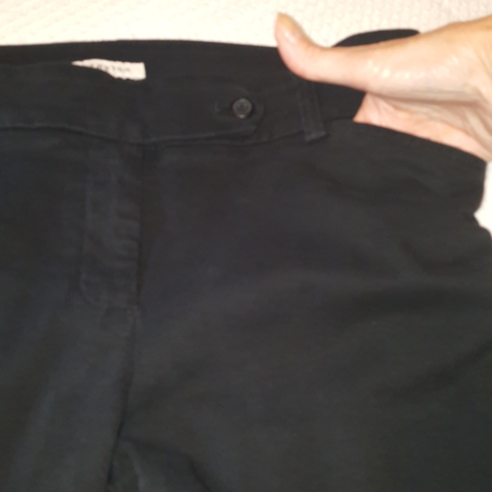 Lower Rise Black Stretch Slacks - Picture 2 of 5